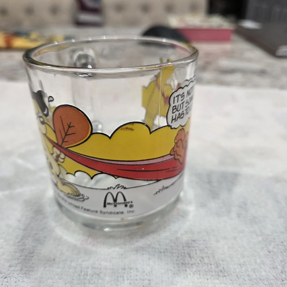Garfield Comic Glass Mug Vintage McDonalds 1980s - Picture 3 of 6